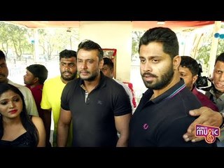 Challenging Star Darshan & Abhishek Ambareesh At KRS Movie Muhurtha In Kanteerava Studio