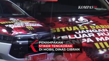 Penampakan Stiker Tengkorak di Mobil Dinas Gibran