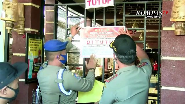Melanggar PPKM Darurat, Petugas Tutup Rumah Makan