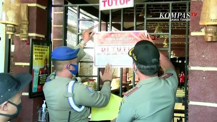Melanggar PPKM Darurat, Petugas Tutup Rumah Makan
