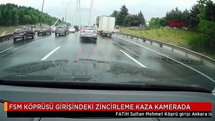FSM KÖPRÜSÜ GİRİŞİNDEKİ ZİNCİRLEME KAZA KAMERADA