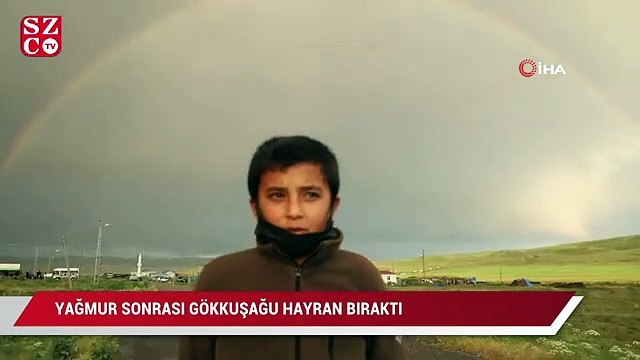 Yağmur sonrası gökkuşağı hayran bıraktı