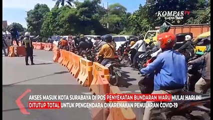 Akses Masuk Kota Surabaya dari Bundaran Waru Ditutup Total