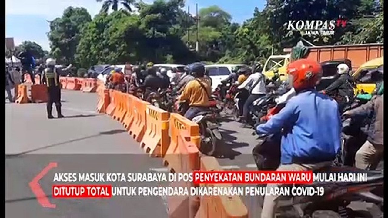 Akses Masuk Kota Surabaya dari Bundaran Waru Ditutup Total