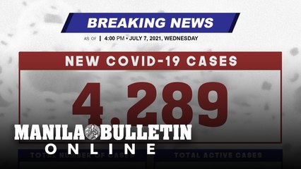 DOH reports 4,289 new cases, bringing the national total to 1,450,110, as of JULY 7, 2021