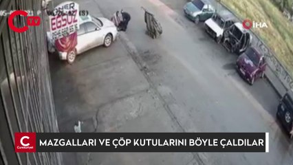Bursa'da mazgalları ve çöp kutularını böyle çaldılar