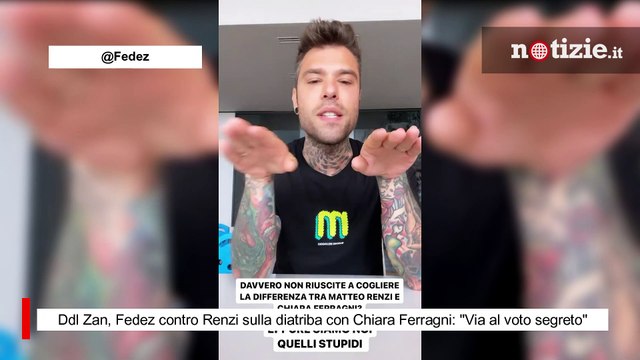 Ddl Zan, Fedez contro Renzi sulla diatriba con Chiara Ferragni: Via al voto segreto