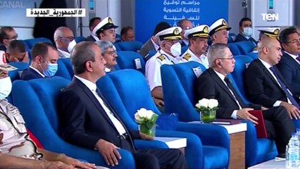 كلمة رئيس هيئة قناة السويس أثناء توقيع اتفاقية التسوية مع الشركة المالكة للسفينة إيفرجيفن
