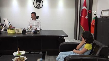 "Tablet hediye eden kaymakam" resmi çizen Nisanur'un hayali gerçekleşti