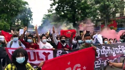 تظاهرات في بورما في ذكرى احتجاجات 1962 ضد المجموعة العسكرية الحاكمة الأولى