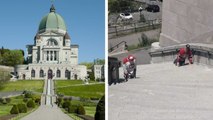 Habs Fans Were Spotted Crawling Up The Montreal Oratory Steps On Their Knees