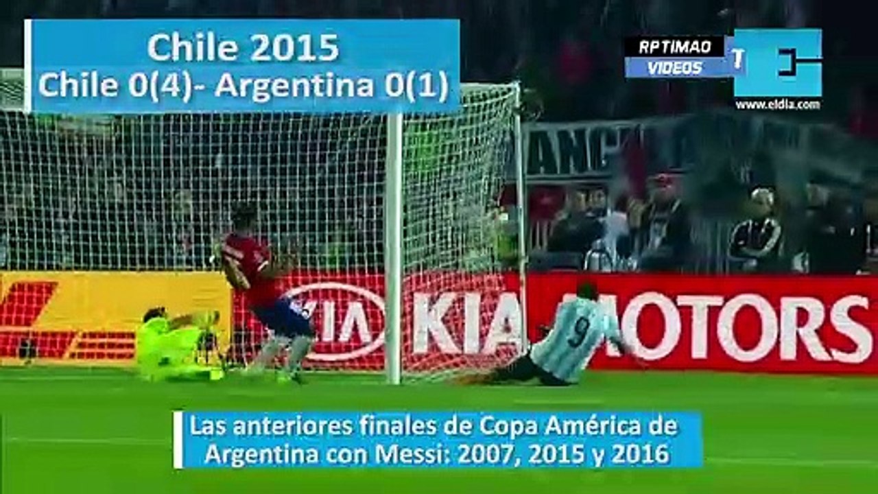 Las anteriores finales de Copa América de Argentina con Messi: 2007, 2015 y 2016