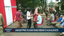 Warga Tak Pakai Masker Hingga Bekerumun Disidang di Alun-alun Kota Serang