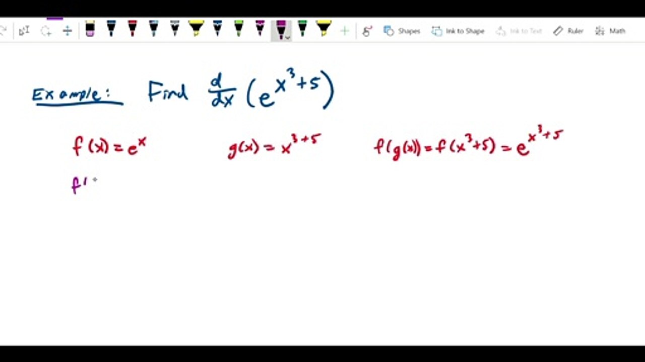 Chain rule - e to the x cubed plus 5