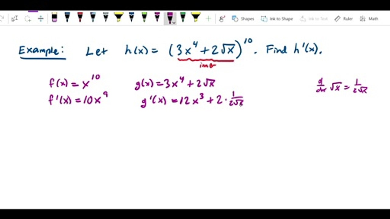 Chain rule - power of binomial