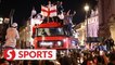England fans take over Piccadilly Circus to celebrate making Euro final