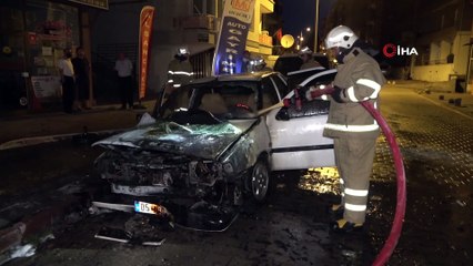 Park halindeki otomobil kundaklandı