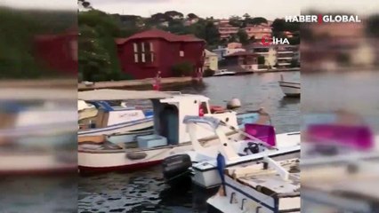 Savaş gemilerinin oluşturduğu dalgalar kafede sel etkisi yarattı