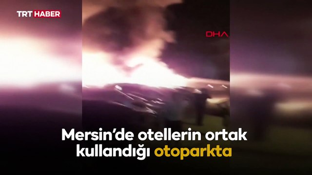 Otoparkta çıkan yangında 12 araç hasar gördü