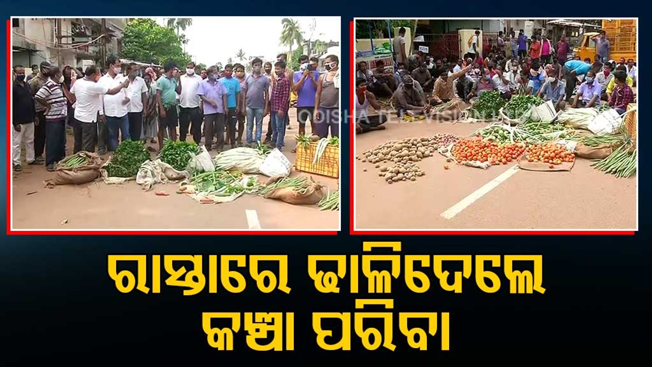 Vegetable Vendors Stage Road Blockade In Puri
