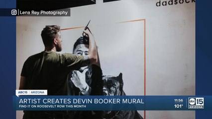 Valley artist creates Devin Booker mural