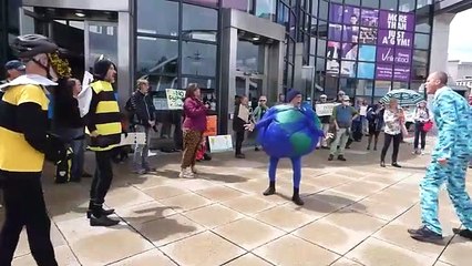 Drama group Act Now perform ahead of a council debate about banning glyphosate (courtesy Act Now)