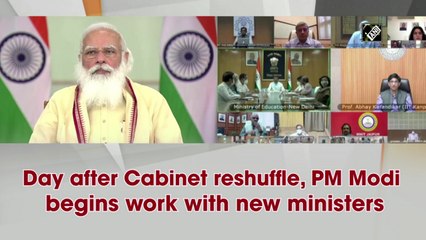 Day after Cabinet reshuffle, PM Modi begins work with new ministers