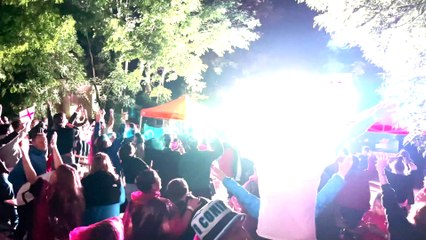 England fans celebrating across the city after the semi-final win against Denmark