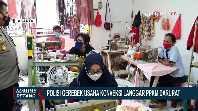 Polisi Gerebek Usaha Konveksi Langgar PPKM Darurat