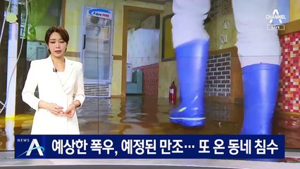시간당 70mm 폭우에 만조까지…또 온 동네 침수