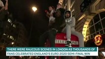 Police break up celebrations as England fans take over Piccadilly