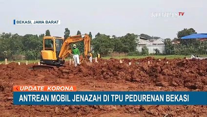 Viral, Antrean Mobil Jenazah Pasien Covid-19 di TPU Padurenan Bekasi