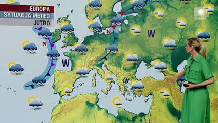 Milena Rostkowska Galant weather forecast (pogoda) on Polish TV Polsat (08/07/2021)