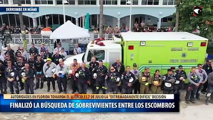 Derrumbe en Miami finalizó la búsqueda de sobrevivientes entre los escombros del edificio