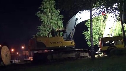 TEM Otoyolu yüksek gerilim hattındaki çalışma devam ediyor