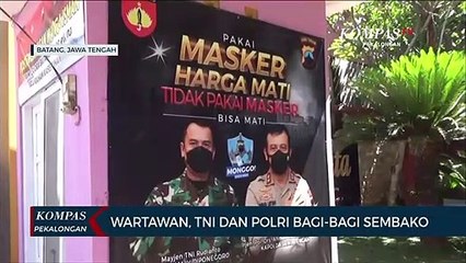 Wartawan, TNI dan Polri Bagikan Sembako