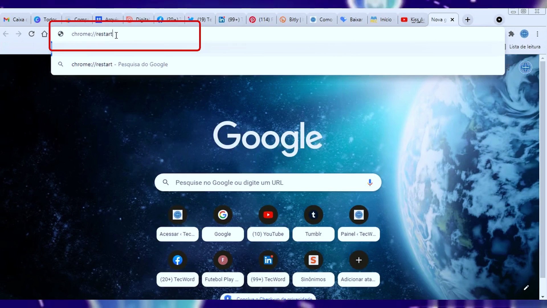 Como reiniciar o Google Chrome sem perder as guias abertas – Tecnoblog