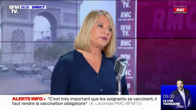 Karine Lacombe affirme qu'il n'y a eu aucun cas de personnes doublement vaccinée hospitalisée en médecine ou en réanimation à l'hôpital Saint-Antoine