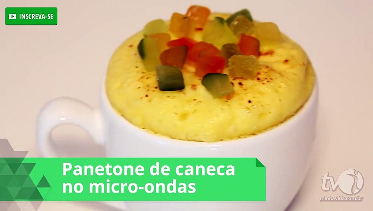 Panetone de caneca no micro-ondas é receita fácil e pouco calórica
