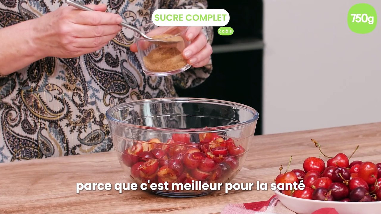 Cerises poêlées, yaourt de brebis et granola maison