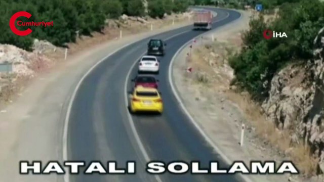 Hatalı sollama yapan sürücüler yürekleri ağızlara getirdi