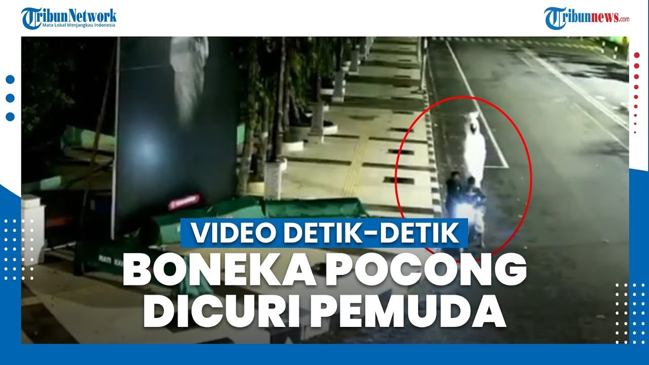 Video Viral Boneka Pocong di Alun-alun Lamongan Dicuri Maling saat PPKM Darurat