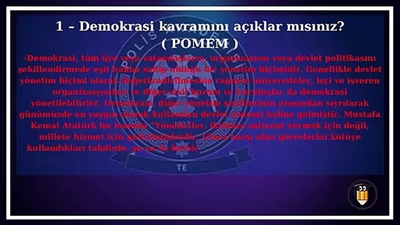 POMEM Mülakat Soruları 2021 3  Bölüm