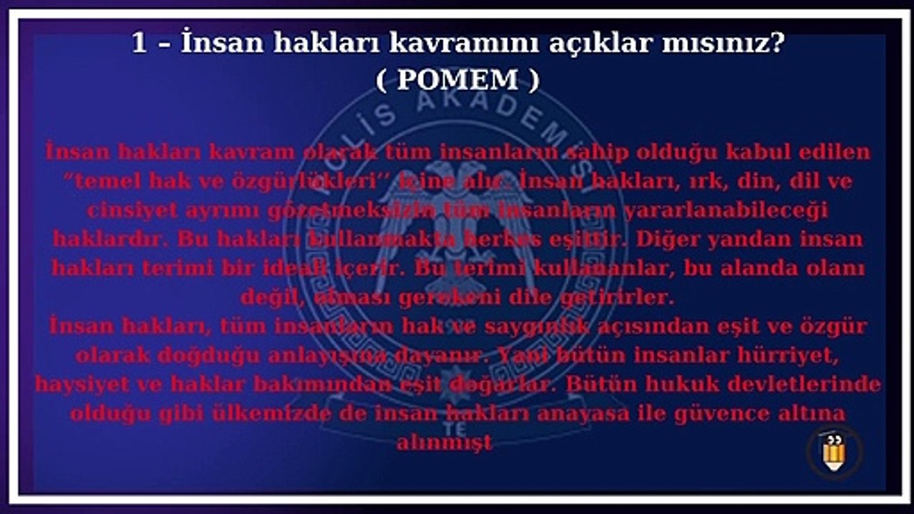 POMEM Mülakat Soruları ve Cevapları 2021 4.  Bölüm - 27. dönem POMEM Mülakat Soruları ve Cevapları