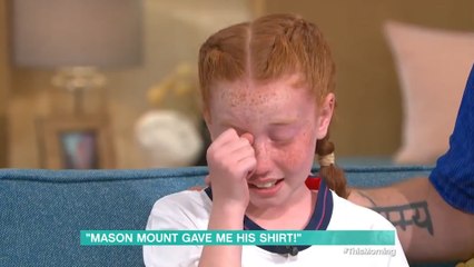 10-year-old Belle broke down in tears as England player said says her emotional reaction to his gesture 'made it a really special night'