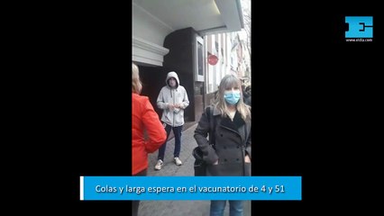Colas, demoras y bronca en el vacunatorio de 4 y 51