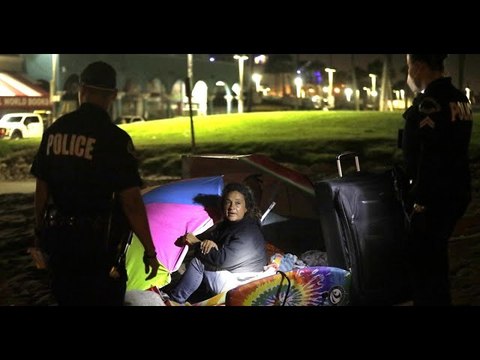 Block by block tent by tent city crews remove homeless campers from