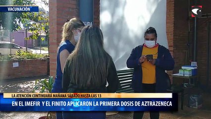 En el IMEFIR  y El Finito aplicaron la primera dosis de Aztrazeneca