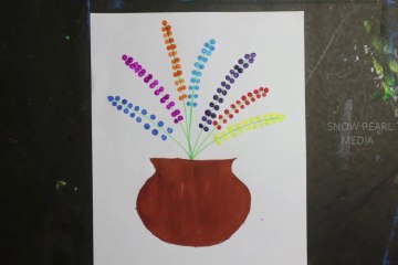 Cotton Bud Flower Painting | Art and Crafts #17