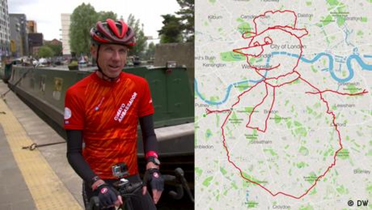 Zeichnen mit dem Fahrrad - die Kunst von Anthony Hoyte